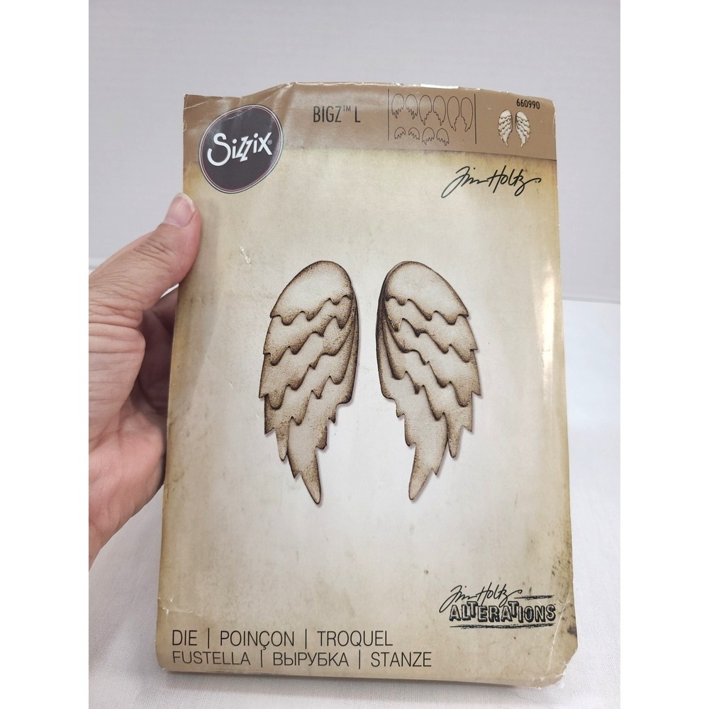 Sizzix Bigz L Die Tim Holtz Alterations Feathered Wings 660990